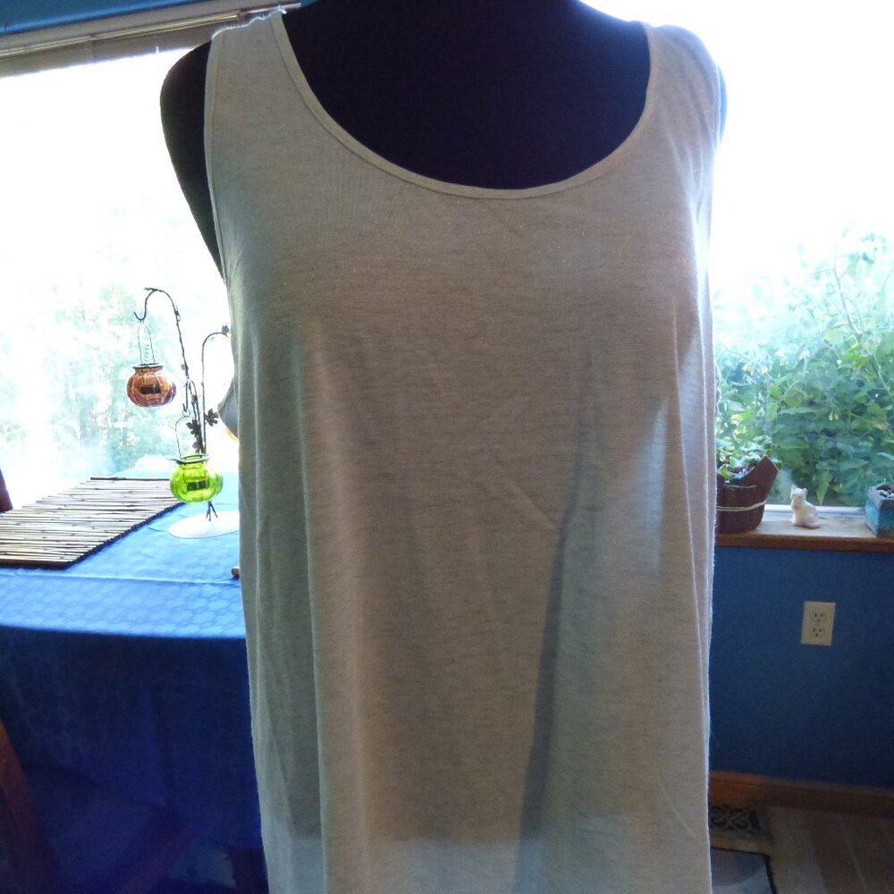 OLD NAVY GOTH FAIRIE SILVER SHINE HIGH LOW WITH SIDE SLITS TANK TOP PEASANT XXL